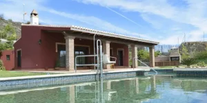 The pool has a hoist to access